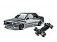 MST E30RB grey RC drift car with Pandem body kit and separate black chassis on a white background.