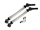 GPM aluminium silver front or rear universal drive shafts set of two with steel joint ends and hardware.
