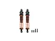 GPM aluminium 102mm front adjustable shocks in black with orange springs, displayed with four mounting screws.