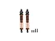 GPM aluminium 115mm adjustable rear heavy-duty shocks in black and orange with included screws, viewed against a white background.
