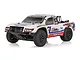 Team Associated Pro2 SC10sw 1/10 scale electric RC short course truck in white with racing decals against a white background.