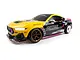 Studio product shot of the HPI Stage-D10 Ford Mustang GT Spec-5 FD RC drift car featuring yellow and black livery with Pennzoil branding.