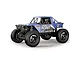 Studio product shot of the Maverick Scout24 blue 1/24 scale electric 4WD RC rock crawler showing its detailed body and large tires.