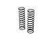 Two black metal RC shock springs displayed vertically on a plain white studio background.