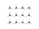 Set of twelve clear grey 3-blade propellers for RC drones arranged in a 3x4 grid against a white background.