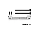 GPM aluminium front upper suspension mount in silver with included pins and screws against a plain white background.