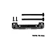 GPM Racing black aluminium front upper suspension mount with pins and screws against a white background.