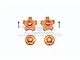 GPM Aluminium Clawed Wheel +6mm Off-Set 17mm Hexes and Wheel Nuts 4Pcs - Orange MAI10A+6MM-OR