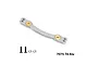 GPM silver aluminium steering linkage part with brass inserts, two screws, and two silver washers on a white background.