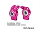 GPM aluminium rear hubs in purple with larger bearings installed, labeled L and R, shown against a white background with text specs.