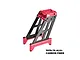 GPM red anodised aluminium and carbon fibre centre tower brace with visible screws on a white background.
