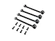 Losi black support strut set featuring four plastic support struts and eight mounting screws on a white background.