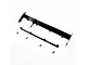 Losi black rear spoiler set including wing, brace bar, and four screws on a clean white background.