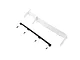 Losi rear spoiler set in white, including a black support bar and four mounting screws against a white background.