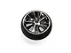 Spektrum 45mm IXSR replacement transmitter wheel featuring a shiny dark chrome rim and black foam outer tire against a clean white background.