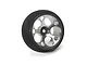 Spektrum aluminium wide circle transmitter wheel in gunmetal grey with a black foam grip on a white background.