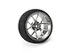 Spektrum gunmetal grey aluminium wide spoke transmitter wheel with a black foam tyre against a clean white background.