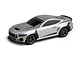 Studio shot of silver HPI Nano-TTR Ford Mustang Spec 5 RC car with bronze wheels on a white background.