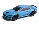 Blue HPI Nano-TTR Ford Mustang Spec 5 RC drift car model on a clean white background.
