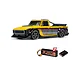 ARRMA Infraction 3S yellow RC truck with black wheels, plus a Spektrum 3S LiPo battery and smart charger.