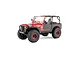 Axial SCX30 Jeep CJ-7 Renegade RC rock crawler in red, studio shot against a white background.