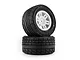 Pro-Line 1/16 Menace Street tyres mounted on white split-six rims, stacked against a white background.