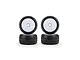 Pro-Line 1/28 Prism Carpet Tyres on White Dish Rims - Glued Wheels 4Pcs displayed against a white background.