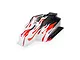 Pro-Line 1/8 Sector Flame Limited Edition Painted Body Shell in red, white, and black against a white background.