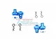 GPM Blue ARRMA Granite Front & Rear Magnetic Body Mount Set MAG201FRA-B
