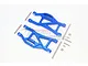 GPM Blue Aluminium Front/Rear Lower Suspension Arms 2Pcs w/ Suspension Pins TXMS055F/R-B