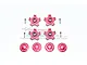 GPM Red Aluminium ARRMA Limitless & Infraction Clawed Wheel Hexs 4Pcs w/ +6mm Off-Set, Wheel Nuts & Grub Screws MAI10A+6MM/2-R