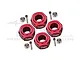 GPM Aluminium 12x7mm Hex Adaptors 4Pcs - Red MAG010/12X7M-R