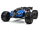 ARRMA Kraton 6S BLX V5 1/8 scale RC truggy in blue and black finish, shown from a front three-quarter angle on a white background.