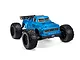 A studio shot of the blue ARRMA Notorious 6S V5 1/8 scale RC stunt truck on a white background.