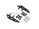 GPM Racing black aluminium side steps set for RC cars, including mounting brackets and screws, displayed on a white background.