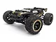 BlackZon Slyder ST 1/16 scale RC stadium truck in black and gold livery, viewed from a front three-quarter angle on a white background.