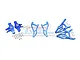 GPM Blue Aluminium Front Suspension Arms & Steering Hubs Set UDR2154A55-B