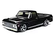 A studio shot of a black 1/10 scale Losi V-100 1972 Chevy C10 RC pickup truck on a white background.