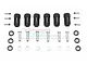 GPM Black Aluminium TRX6 +23mm Hex Adapters 6Pcs w/ Hardware TRX6010/23MM-BK