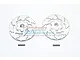 GPM Silver Aluminium +1mm Brake Disc Wheel Hexes 2Pcs w/ Pins UDR010D+1MM-S