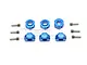 GPM Blue Aluminium 12mm Wheel Hex +6mm Adapters 6Pcs w/ Hardware TRX6010/6MM-B