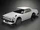 A white 1/10 scale Killerbody 1980 Skyline Hardtop 2000 Turbo GT-ES RC car body shell on a dark grey background.