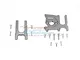 GPM Racing grey aluminium motor mount and chassis brace set with included screws, displayed on a white background.