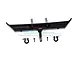 GPM Racing black aluminium rear bumper for RC cars, featuring a drop hitch, two D-rings, and mounting brackets against a white background.