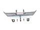 GPM Racing silver aluminium rear bumper for RC cars with two black D-rings, a drop hitch, and mounting hardware on a white background.