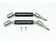 Two GPM Racing black and silver metal universal CVD drive shafts with small screws and washers on a white background.