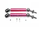 GPM Red Hardened Steel & Aluminium Rear Universal CVD Drive Shafts 2Pcs w/ Spring Steel Wheel Hexes SRUS41277RH-R