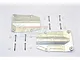 Two silver aluminium centre skid plates for RC cars with included screws and small white spacers on a white background.