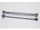 Two grey aluminium steering linkage rods for RC cars, featuring metal ball joints at each end, isolated on a white background.