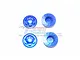 GPM Blue Aluminium 17mm Flanged Serrated Wheel Nuts 4Pcs MAK005-B